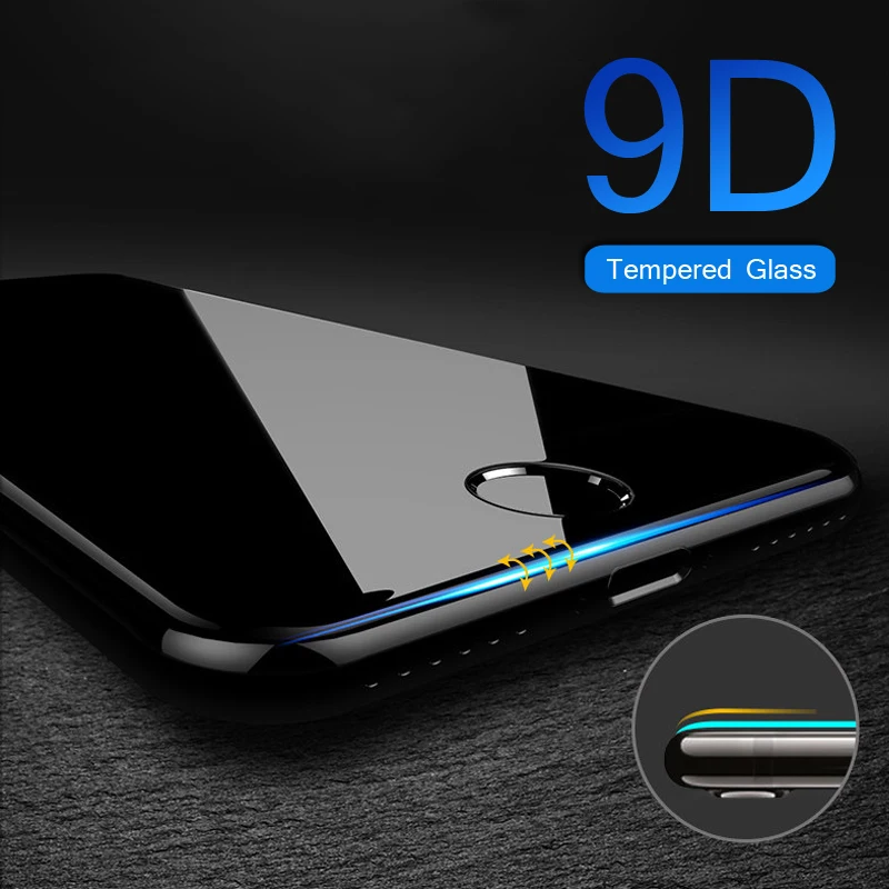 Новое защитное стекло 9D для iPhone 7 защита экрана на 8 XR XS Max закаленное X 6 6s Plus |