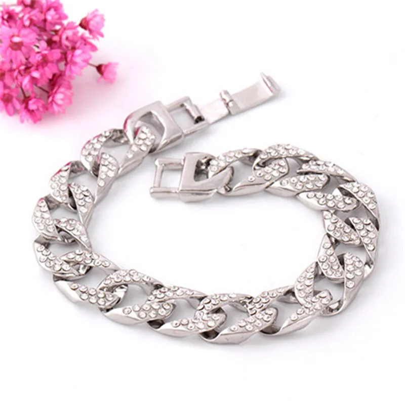 

1 шт. Летний Новый модный браслет Изысканный Роскошный Браслет из горного хрусталя золото и серебро поп сплав ювелирные изделия