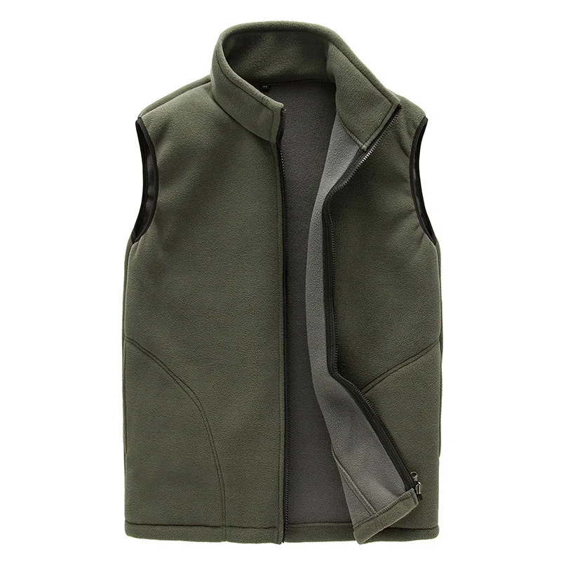 Dark Army Green WOLFONROAD, мужской жилет для улицы, весна, флис, софтшелл, пальто, походный туристический жилет, осенняя спортивная одежда, зимние куртки без рукавов - Цвет: Dark Army Green