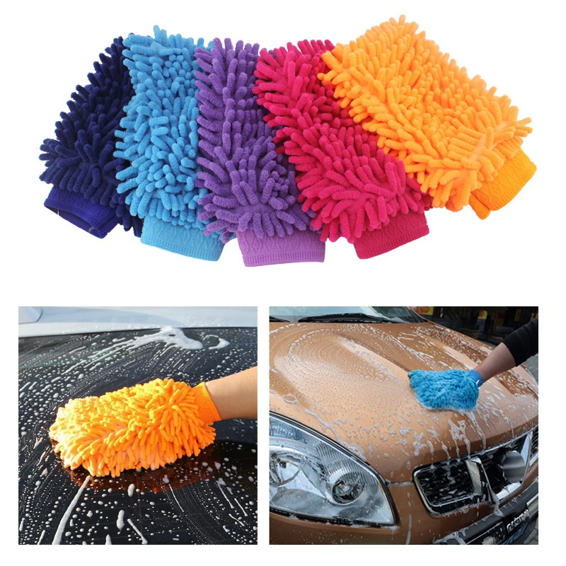 

1 шт., двусторонние перчатки из микрофибры для мойки автомобиля