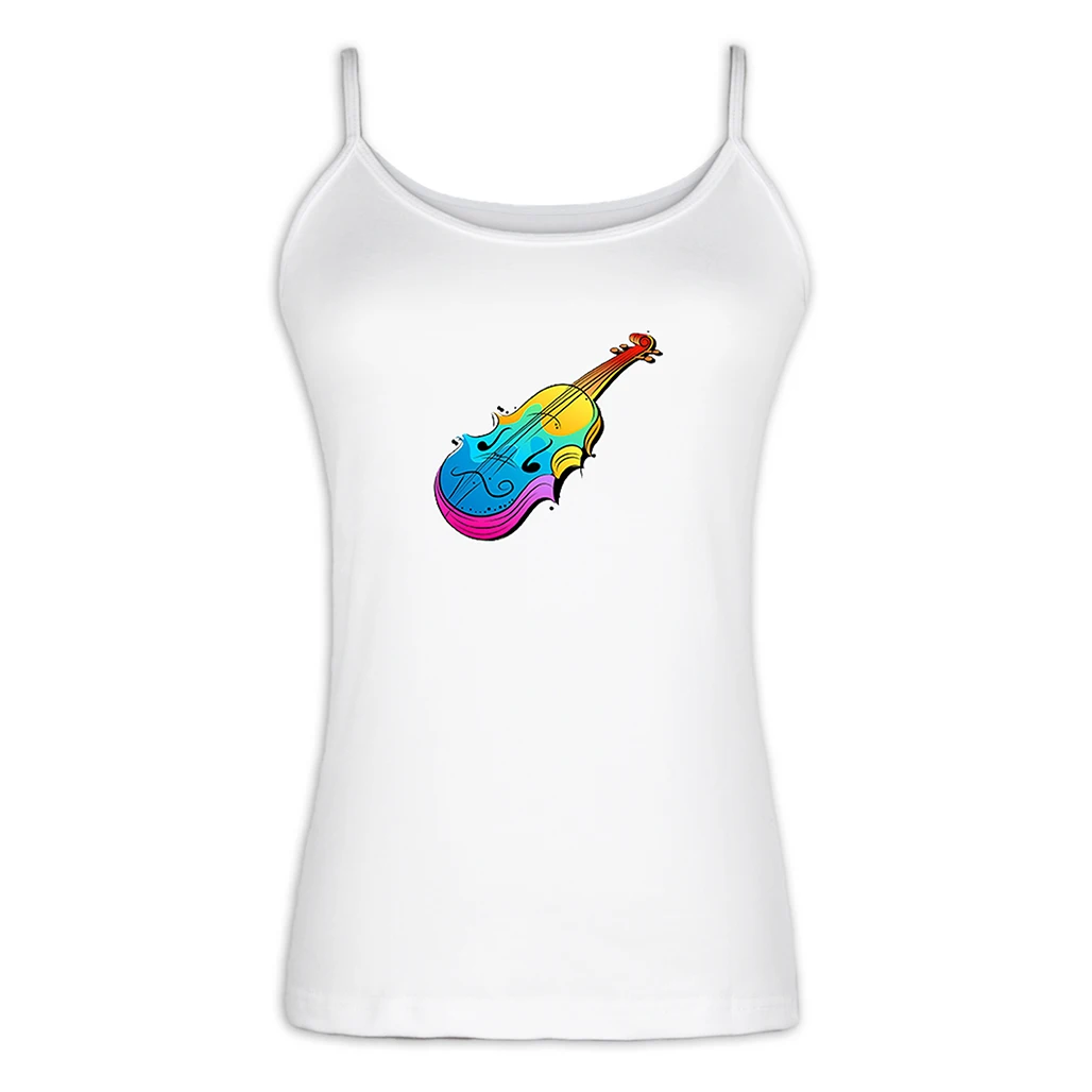 Цветная Радуга скрипка Графический камзол Бодибилдинг Фитнес хлопок майка топ