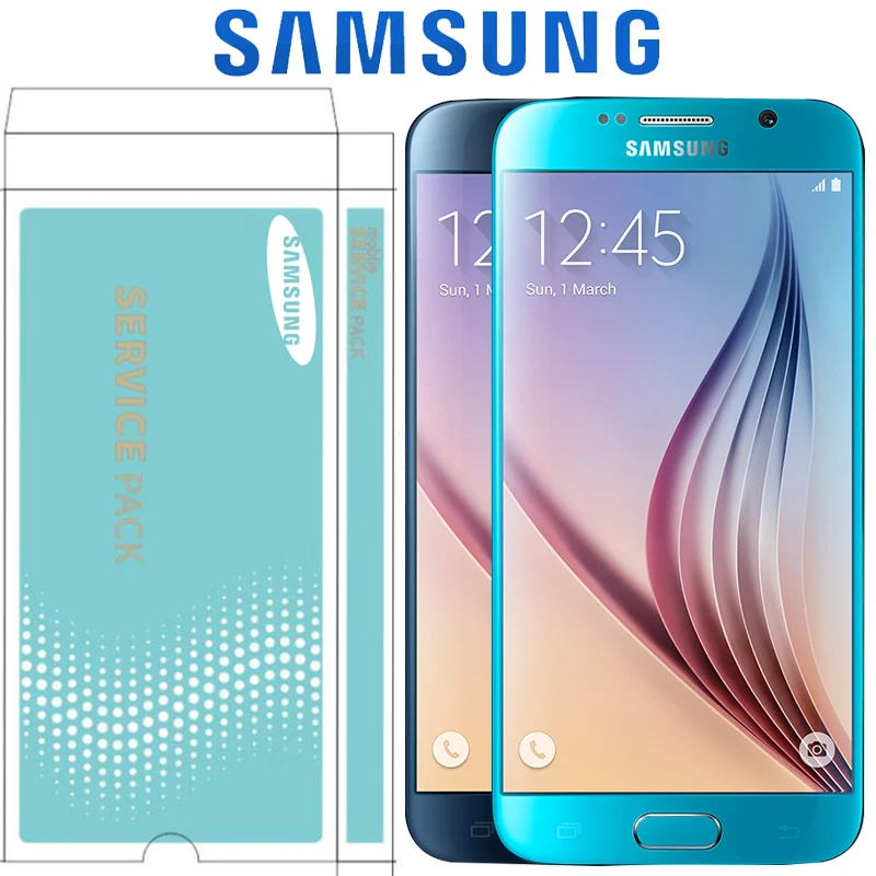 Синий белый золотой Небесно-Голубой 5,1 ''ЖК-дисплей с рамкой для SAMSUNG Galaxy S6 дисплей G920 G920F кодирующий преобразователь сенсорного экрана в сборе