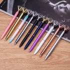 1 шт. Новинка Хрустальная шариковая ручка модная для девочек 19 карат Стразы металлическая ручка офисные материалы школьные принадлежности студенческий приз