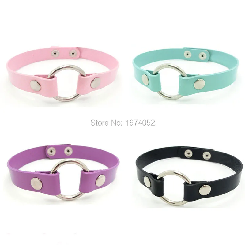 Милое колье-чокер с круглым воротником из натуральной кожи ручной работы в стиле