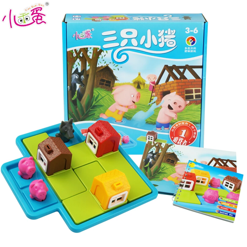 candice guo! Educational plastic toy wolf three little pig piggy logical thinking early learning baby kids birthday gift 1pc | Игрушки и