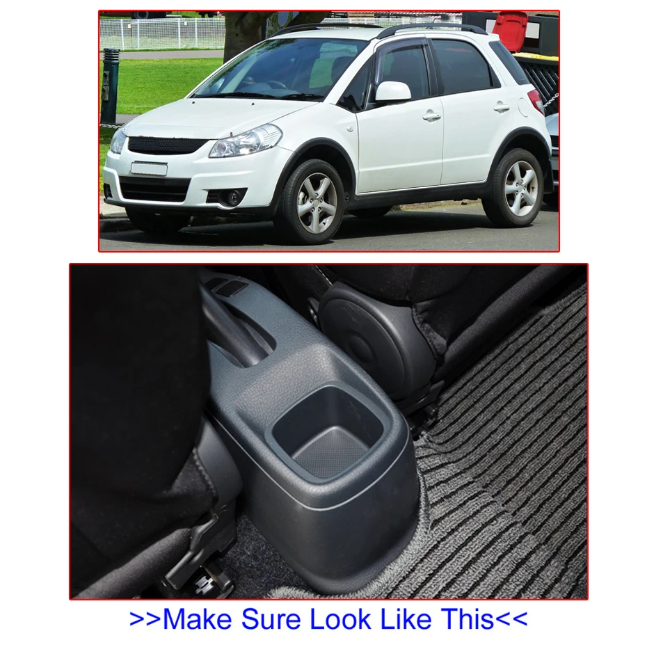 Двухслойный черный подлокотник центральной консоли для Suzuki SX4 2007 2013 Fiat Sedici