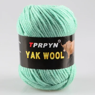 02 light green TPRPYN 500 г = 5 шт. шерсть яка пряжа для вязания тонкой камвольной смешанной вязания крючком Пряжа Вязание свитер шарф - Цвет: 02 light green