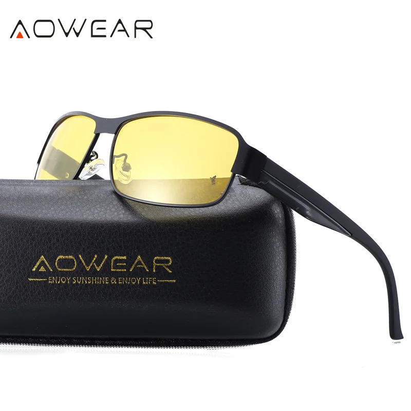 Солнцезащитные очки AOWEAR мужские для вождения мужчин и женщин поляризационные в