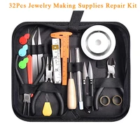 32pcs jewelry making supplies repair kit with jewelry pliers and beading wire jewelry making tools accessories jewelry pliers