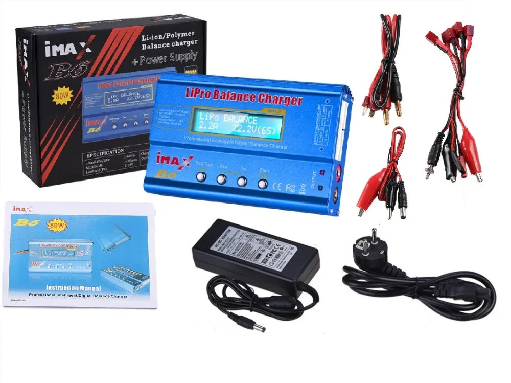 

Hot Selling iMAX B6 80W 6A Battery Charger Lipo NiMh Li-ion Ni-Cd Digital RC Balance Charger Discharger + 15V 6A Adapteries