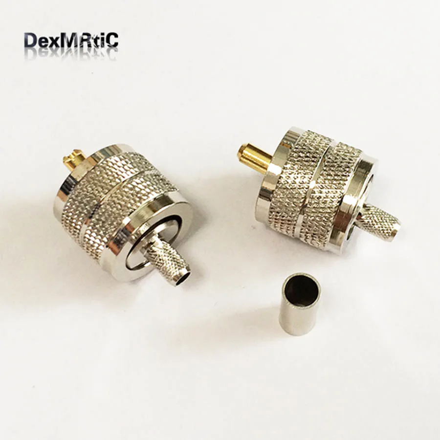 10pcs UHF Male plug  RF Coax Connector   Crimp  RG58,RG142,RG400,LMR195  for  Straight  Nickelplated  NEW wholesale