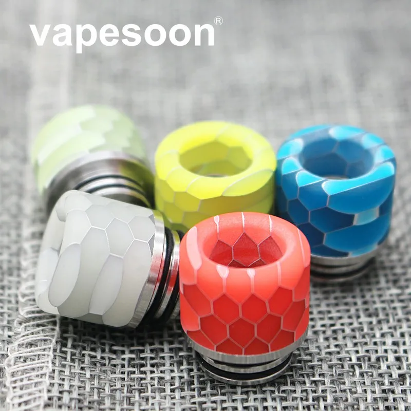 

10 pieces Luminous Cobra 810 Drip Tip Snake Skin for Vape 810 Thread Vaporizer Fit TFV12 Prince Tank Ello Duro / POP Atomizer