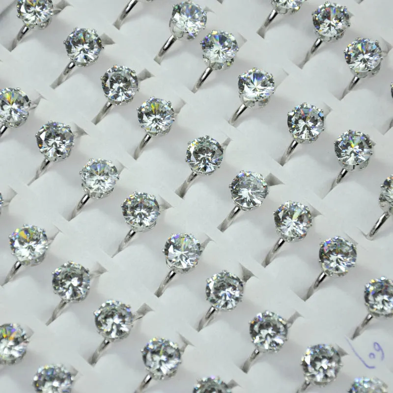200Pcs 1.75ct Zircon Engagement Rings for women Wedding rings lots female anel Austrian Crystals Jewelry top quality LR4048