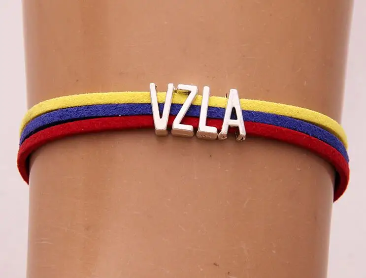 Infinity love Venezuela Подвеска для браслета в форме сердца обертывание Веревка Браслеты и браслеты для женщин и мужчин страна родного города подарок ювелирные изделия - Окраска металла: as picture