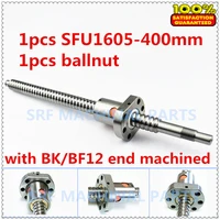 16mm 1605 rolled ball lead screw 1pcs sfu1605 l400mm with 1pcs 1605 single ball nut for cnc part