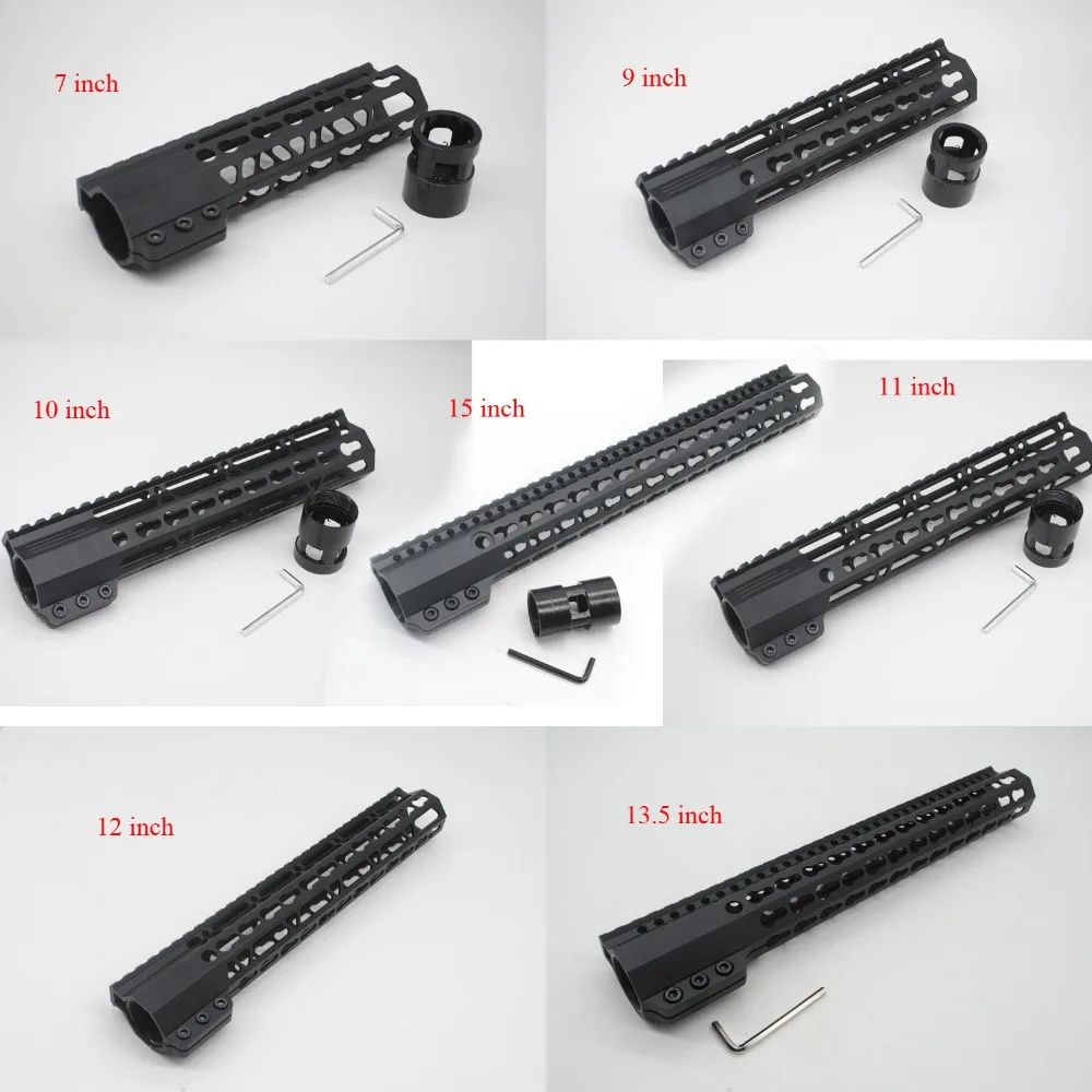 

TriRock Black Anodized Slim Clamping Style Handguard Rail Free Floating Rail Mount System Fit .223 Rifle AR-15