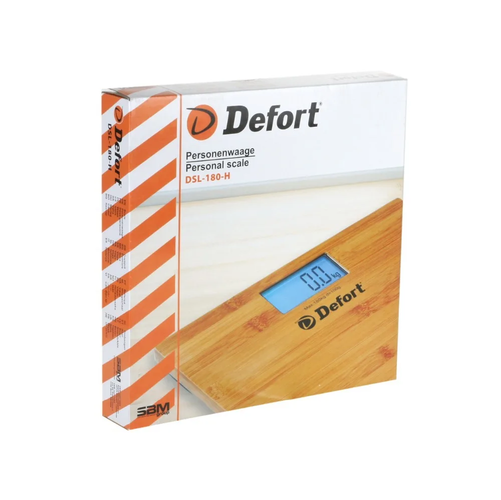 Весы напольные Defort DSL-180-H (до 180 кг ЖК дисплей отделка деревом) | Дом и сад