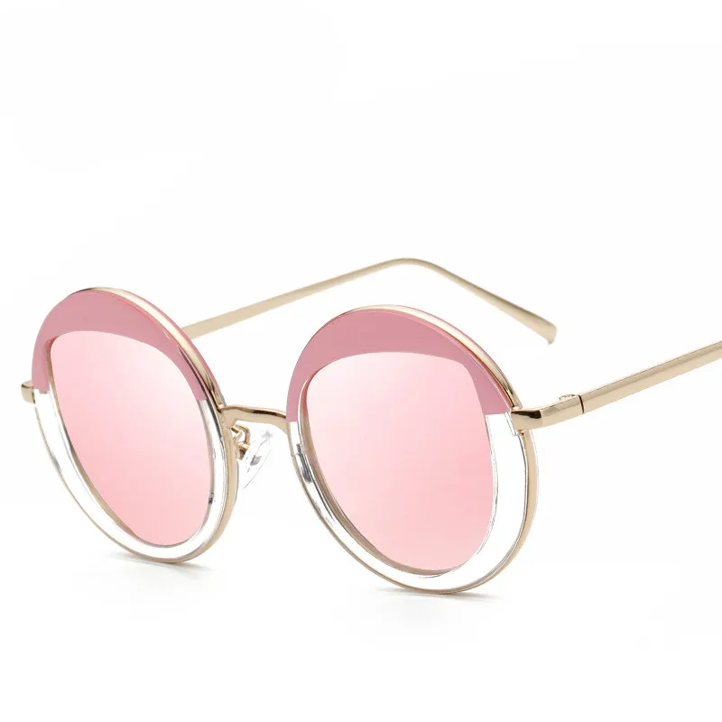 Juno Солнцезащитные очки для женщин круглый зеркальные линзы металлические Рамки