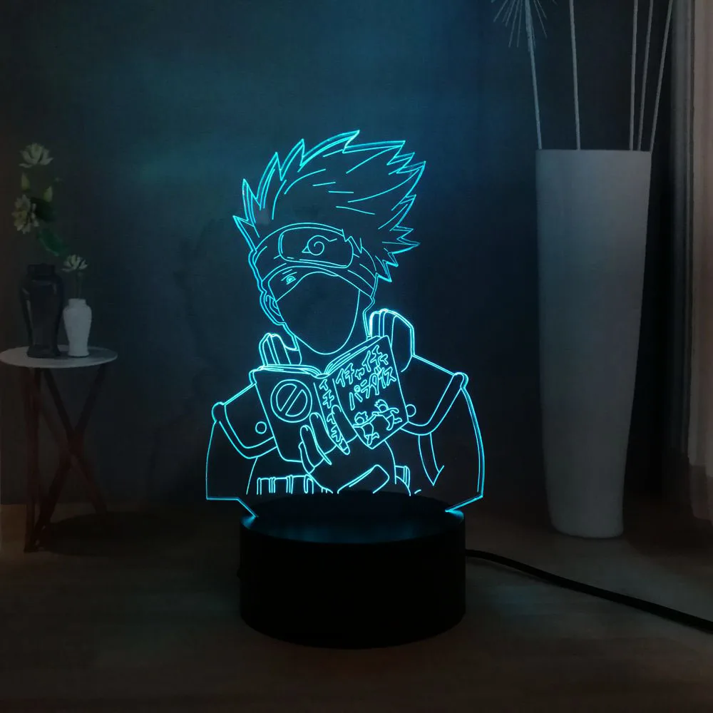 Новый Наруто светодиодный 3D ночник японского аниме Hatake Kakashi USB переключатель