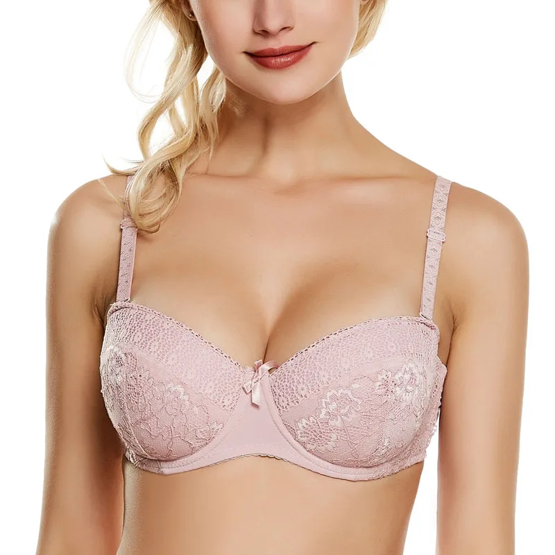 Beauwear Ladies Secret сексуальный Деми Балконный бюстгальтер для женщин кружевной хлопковый бюстгальтер на косточках размера плюс A B C D 75 80 85 90 большая грудь