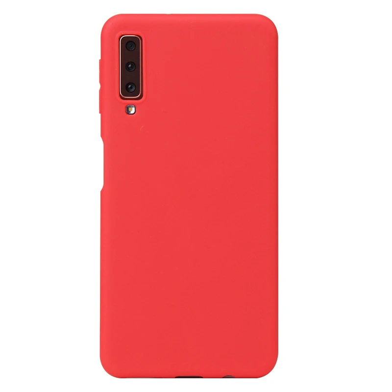 Red Матовый чехол для телефона samsung Galaxy A7, A6, A8 Plus, A5, A9, Star Lite, A8S, A6S, простой однотонный мягкий чехол из ТПУ ярких цветов на заднюю панель - Цвет: Red