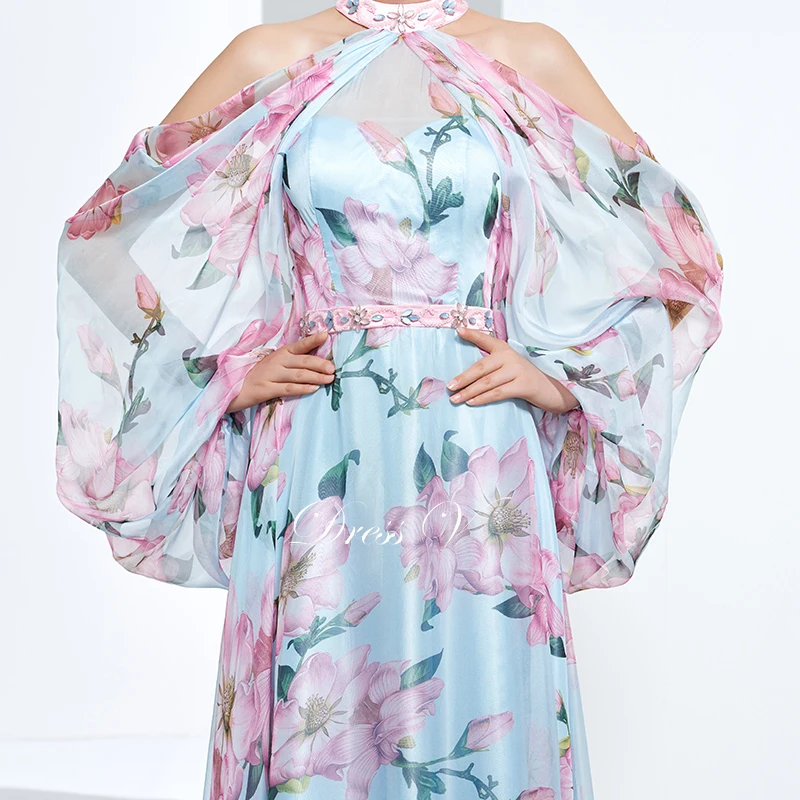 Dressv недорогое вечернее платье с принтом для выпускного вечера трапециевидной