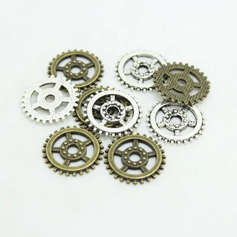 

Sweet Bell 60pcs18mm Three Colors Charm Antique Alloy Thick Gear Charm Gear Trendy Pendant Fit DIY Jewelry Making