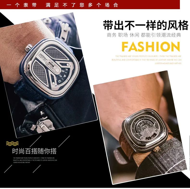 Адаптированные к SEVENFRIDAY кожаные часы с P1B/01 P2B/02 мужской браслет 28 мм SFD-010#28 мм ремешок для часов
