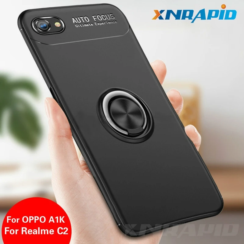Чехол с кольцом для пальца OPPO A1K Realme C2 чехол телефона автомобильный магнитный