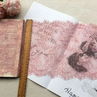 6 м/лот разноцветная кружевная ткань для свадебного платья с ресничками, одежда для самостоятельного изготовления юбки, кружевная отделка, аксессуары для украшения дома - Цвет: Skin pink