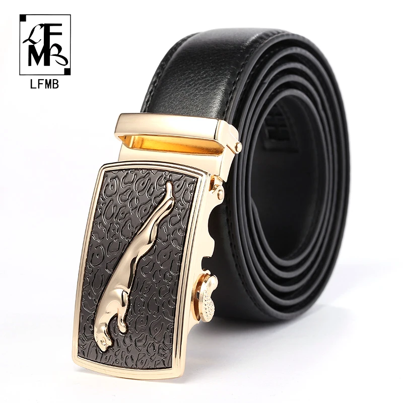 

[LFMB] Mens Leopard Belts Luxury Men Leather Belt Fashion Genuine Leather Buckle Waist High Quality Male Metal Buckle