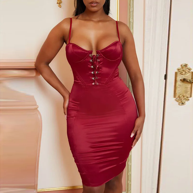 Сексуальное женское облегающее вечернее платье Элегантное Атласное Платье на