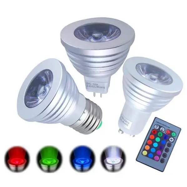 

LED RGB Bulb Lamp E27 E14 AC85-265V 5W LED Changeable Spot Blubs Light Magic Holiday RGB lighting+IR Remote Control 16 Colors