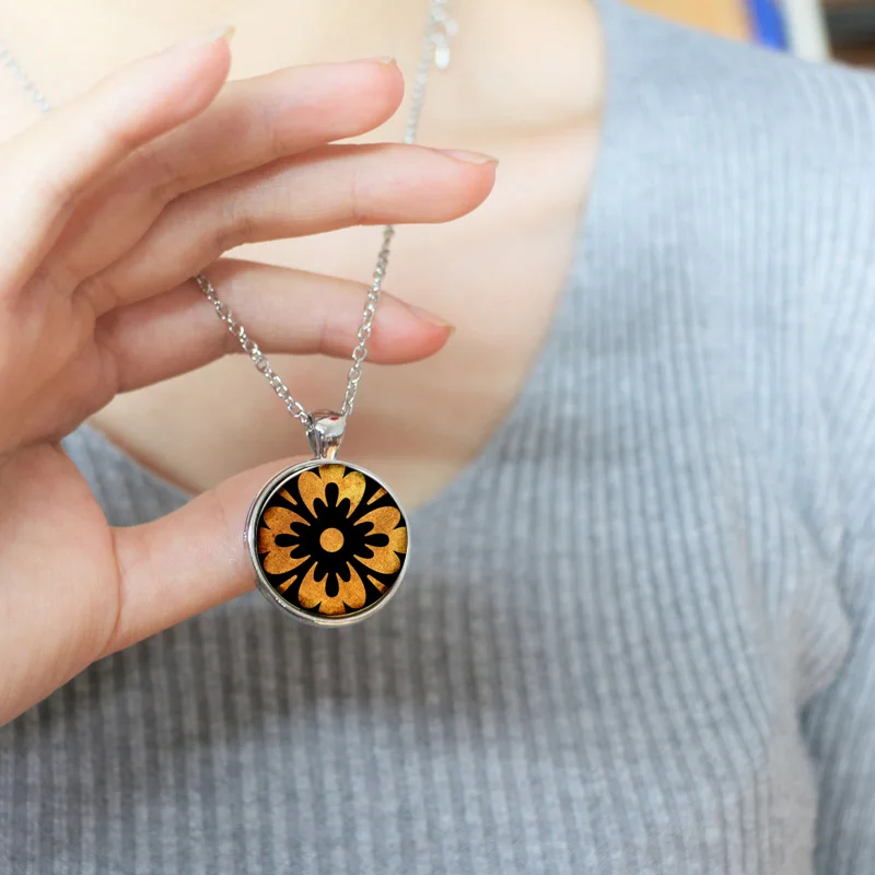 Flower art Long Necklace Sweater Chain pendant silver plated Christmas snowflake statement necklace vintage jewelry gifts | Украшения и