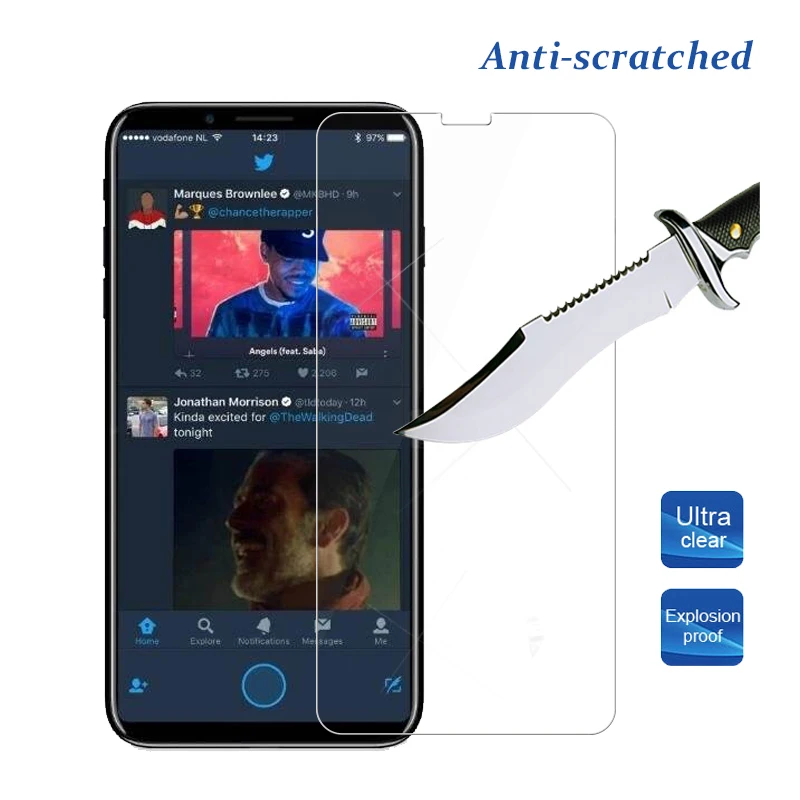 Baixin 10 шт для iphone 8 7 6 6s закаленное стекло Защита экрана X XS XR 4 5 5c plus усиленная