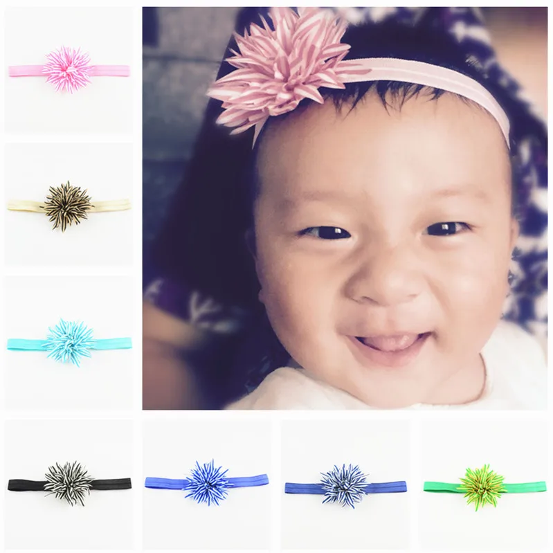 Ручная работа 10 шт. Детская повязка на голову в полоску шифон Цветочный декор