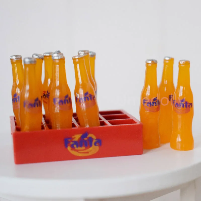 Кукольный домик 1 дюжина 12 бутылок 1:12 миниатюрная пищевая кукла Fanta Soda аксессуары