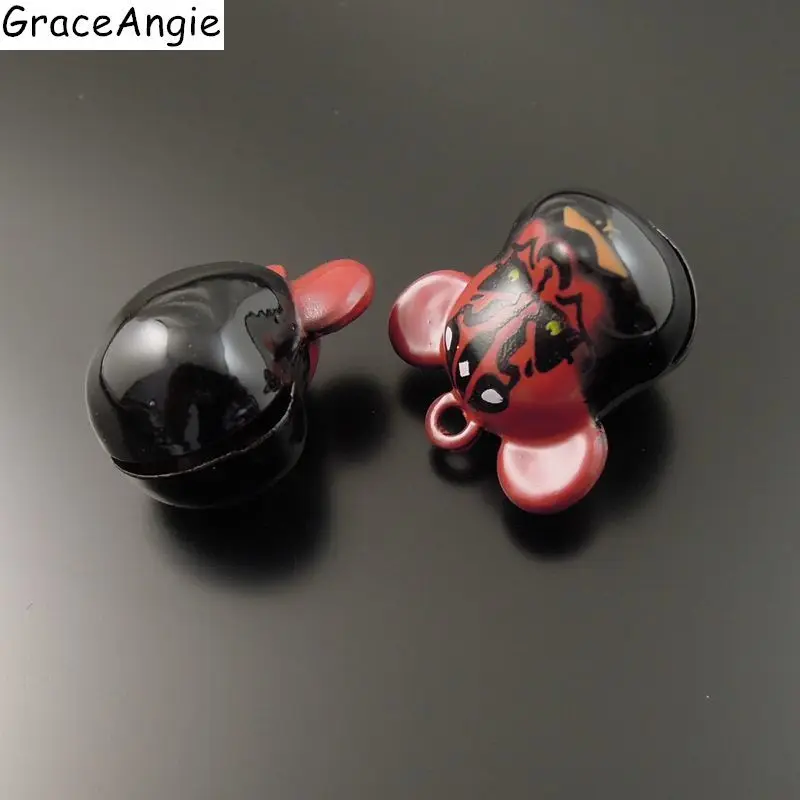 10pcs/pack Christmas Jingle Bells Lot Craft Charm Black Dog Phone Pet Decor Necklace Pendant Jewelry 23*23*18mm 35277 | Украшения и