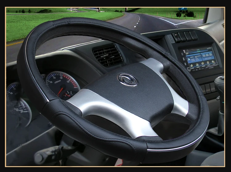 Genuine Leather Steering Wheel Covers for Car Bus Truck 36 38 40 42 45 47 50cm Diameter Auto Steering-wheel cover
