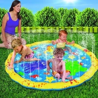 2019 outdoor beach sprinkle 100cm giant inflatable splash play mat water spray play kids baby children water fun pool accessory