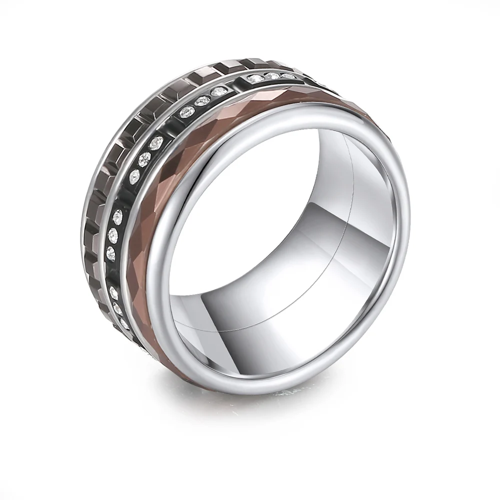 Gold Ring Floya титановые Свадебные Кольца Набор для женщин слоев взаимозаменяемое Кольцо женское праздничное штабелируемое кольцо из нержавеющей стали кольца - Цвет основного камня: Gold Ring