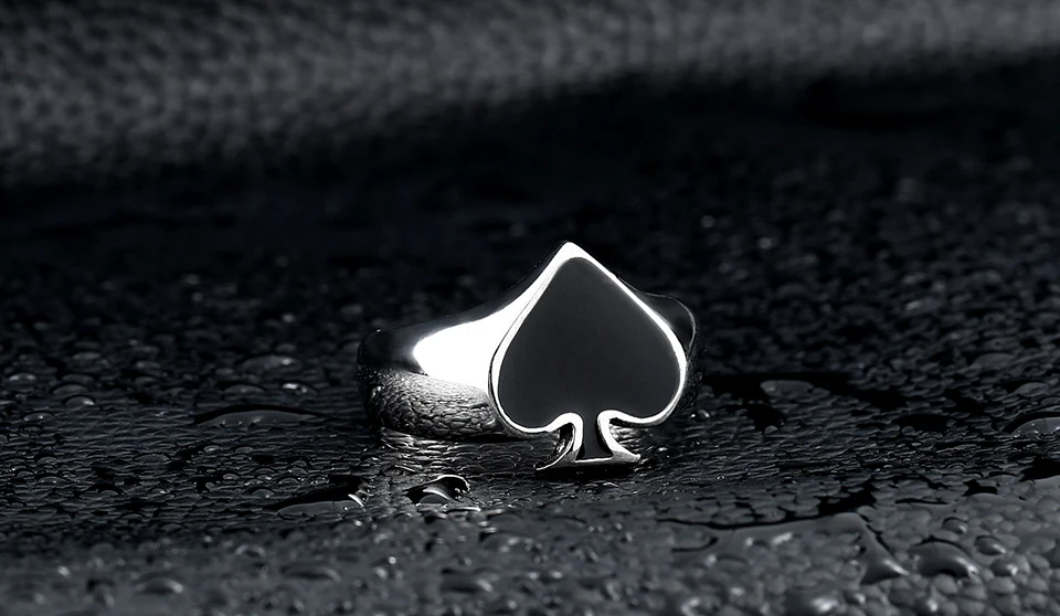 Сталь солдат для мужчин нержавеющая сталь игры карты spade Кольцо Уникальная мода Титан личности ювелирные изделия