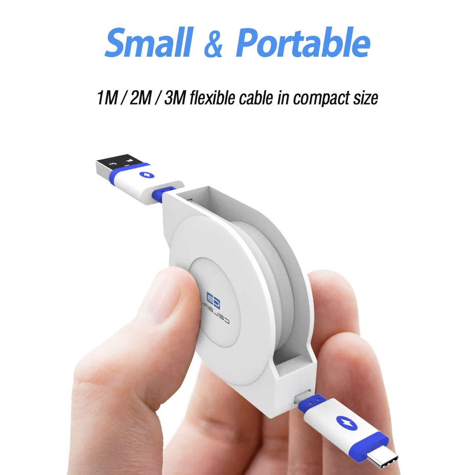 2 м 3 Usb Type C зарядный кабель Выдвижной Usbc для Samsung S20 Plus Note 20 Ultra Xiaomi Mi 10 Pro 9 A3