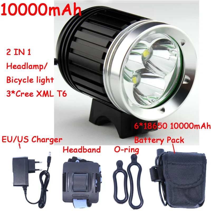 

Cycling lights 4000 Lumens 3x XM-L T6 LED Headlight 3T6 Headlamp Bicycle Bike Light Waterproof Battery Pack