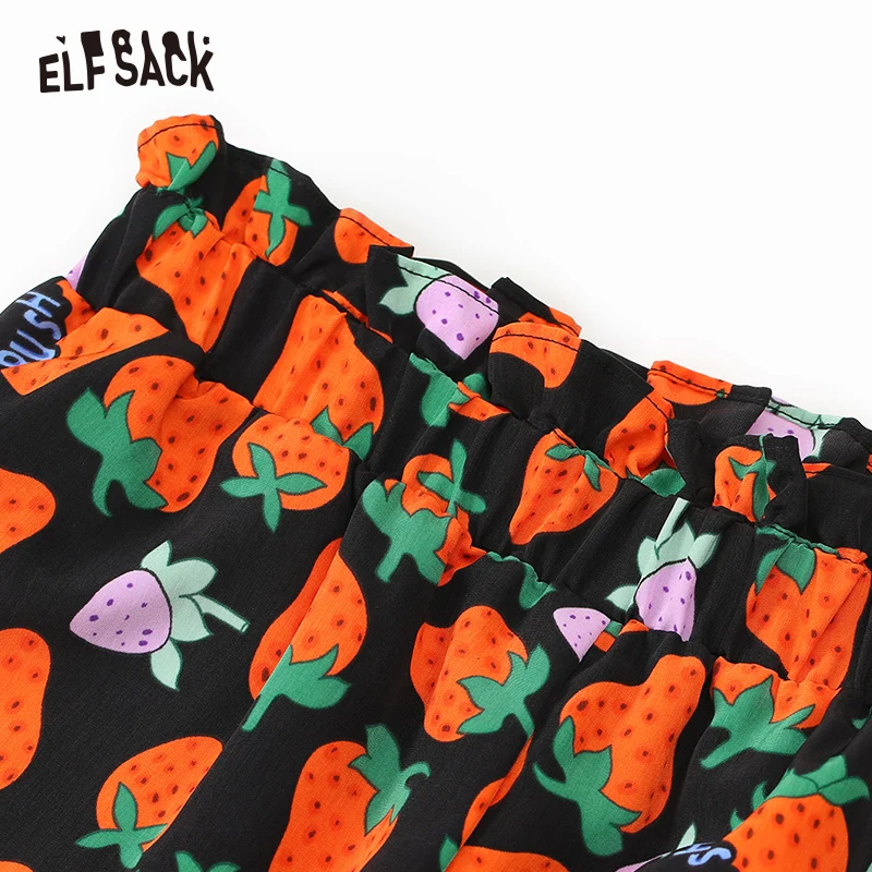 Женские шифоновые брюки ELFSACK повседневные широкие со средней талией в уличном