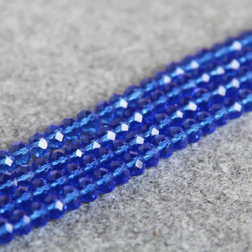 Новинка для ожерелья 6*8 мм граненые синие AB + цветные стеклянные бусины из