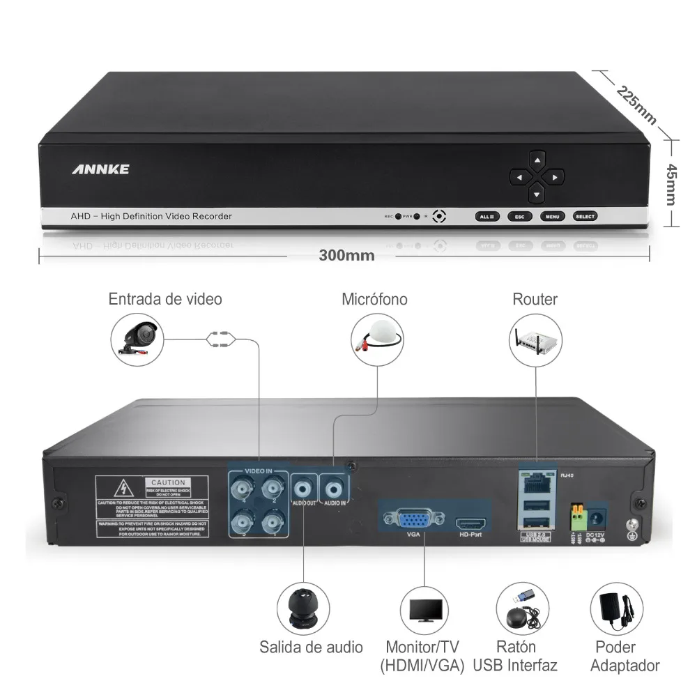 ANNKE 4CH 1080N 720 P CCTV Системы 1MP 3IN1 DVR 2 шт 960 Smart ИК защита от атмосферных воздействий P2P