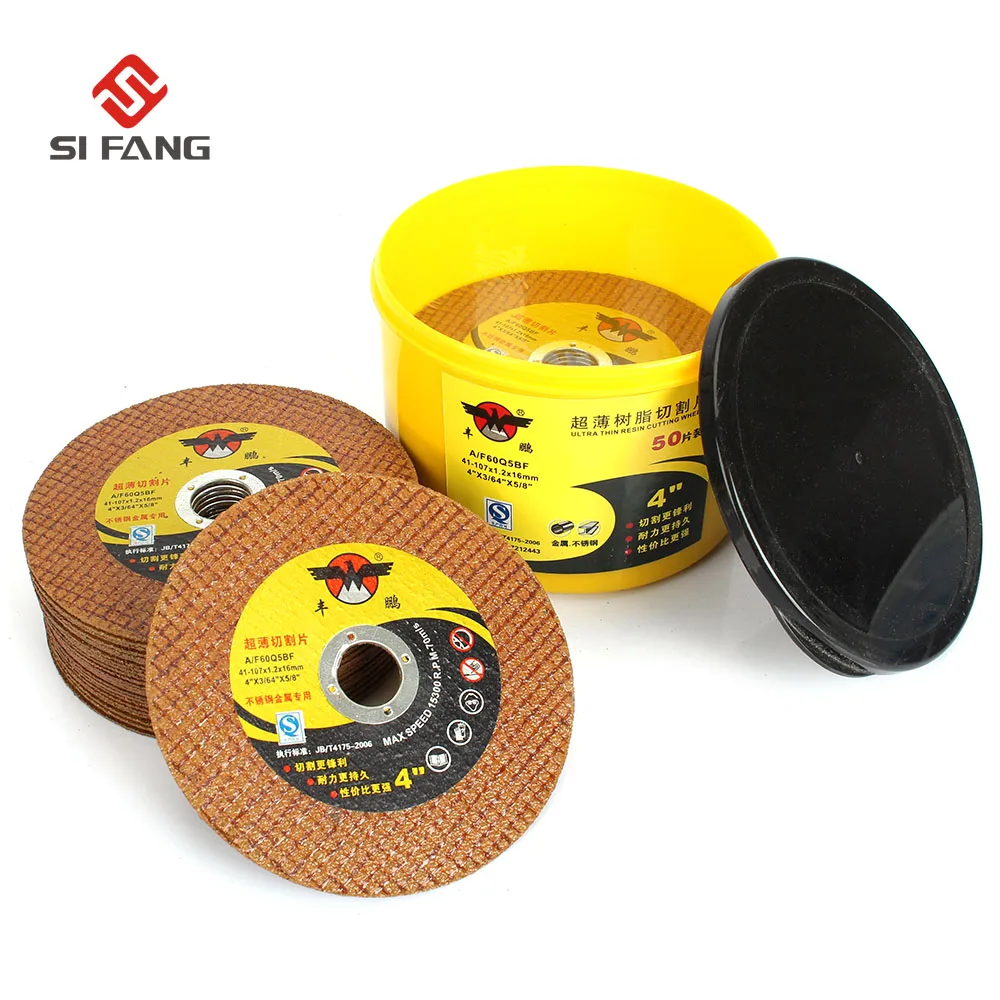 

50Pcs 4" Resin Cutting Disc Cutting Wheel Grinding Disc for Stainless Steel & Metal Angle Grinder Accessories Super 107x1.2x16mm