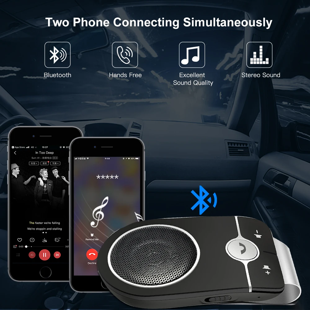 JINSERTA 2019 Bluetooth 4 1 динамик телефон SIRI автомобильный комплект громкой связи mp3 плеер