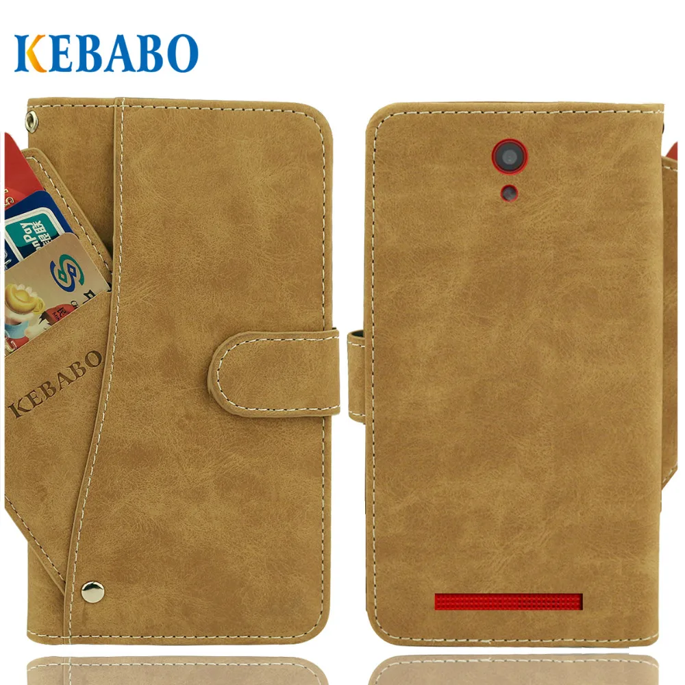 

Vintage Leather Wallet Prestigio Muze C5 5510 Duo Case 5" Flip Luxury 3 Front Card Slots Cover Magnet Stand Phone Bags